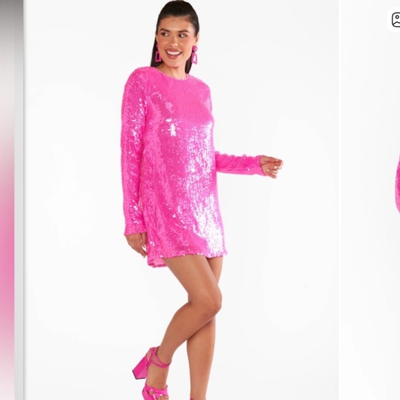 Show me your mumu Pink Sequin Long Sleeve Dress - Picture 5 of 5